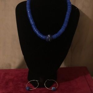 Two piece set African beads- necklace & earrings.